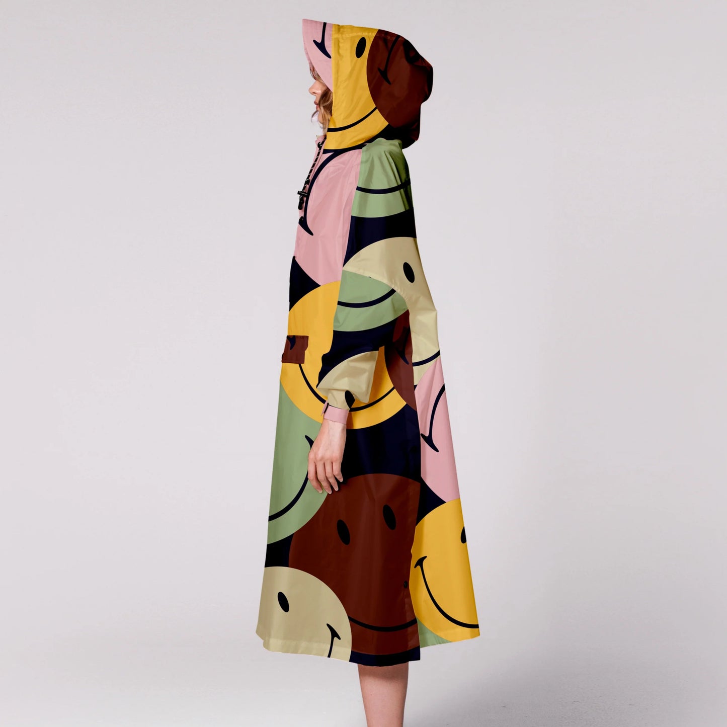 Rainkiss Rain Poncho - Retro Smiley