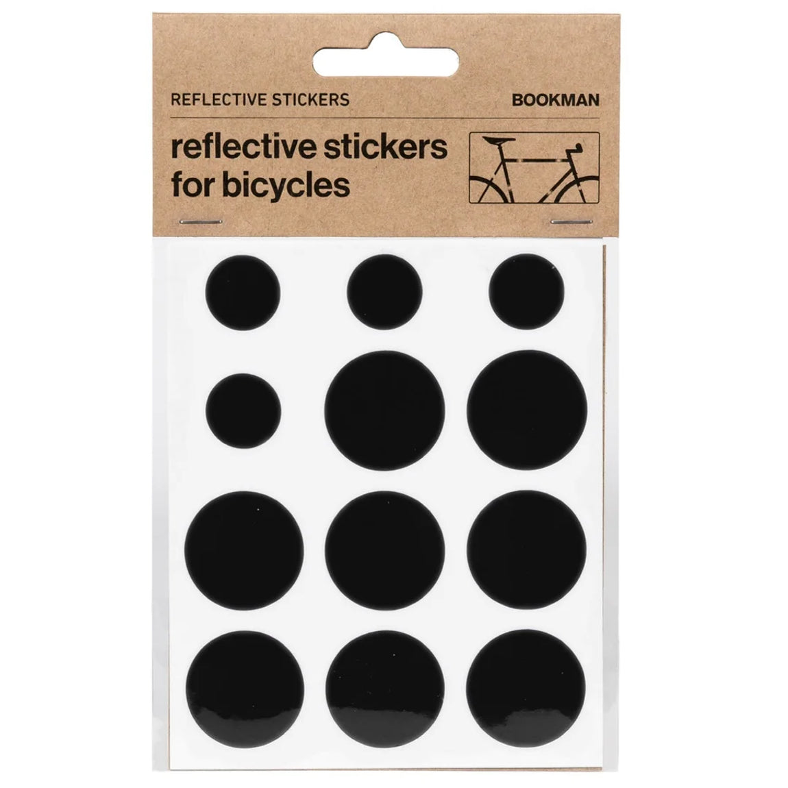 Bookman schwarze runde sticker