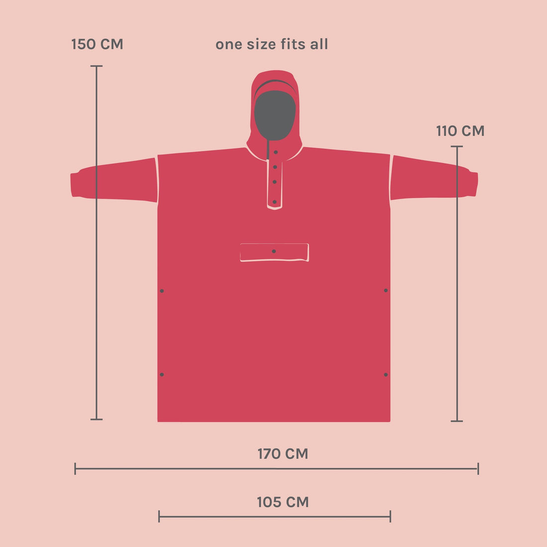 Größe Rainkiss Poncho One Size Fits All